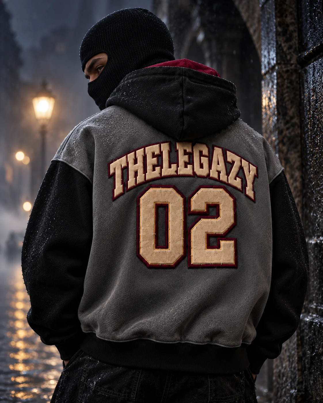 Close-up of TheLegazy 02 artwork on the back of the Heritage 471 Hoodie